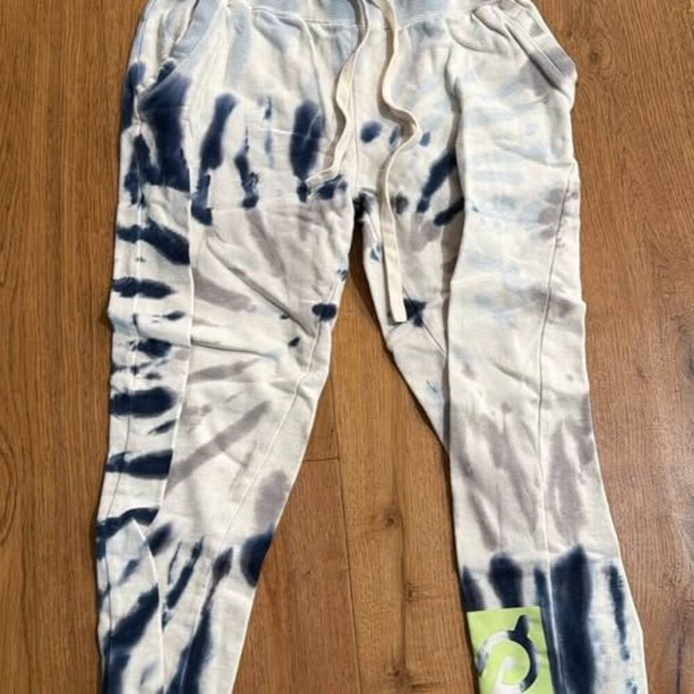 Peloton Tie-Dye Joggers Women’s XS – Blue & White Fleece Sweatpants Athleisure